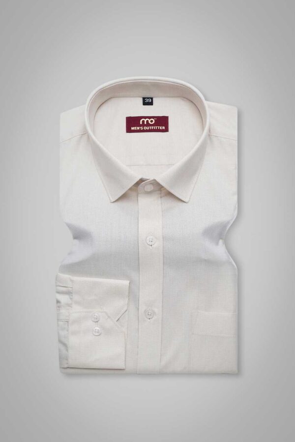 FORMAL COTTON BLEND SOLID OFF WHITE - Image 3