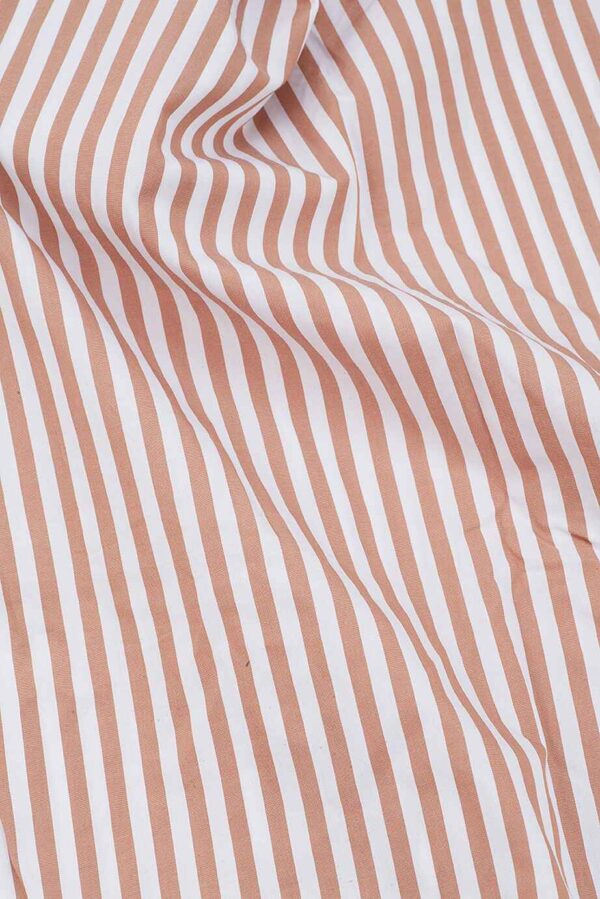 FORMAL GIZA COTTON LIGHT BROWN & WHITE STRIP - Image 3