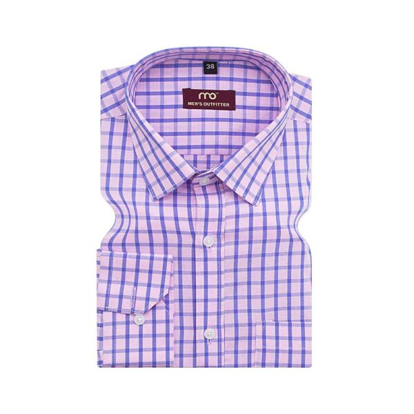 Arvind mills light pink blue check 100% pure cotton - Image 2