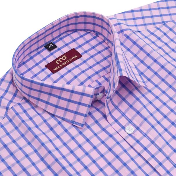 Arvind mills light pink blue check 100% pure cotton