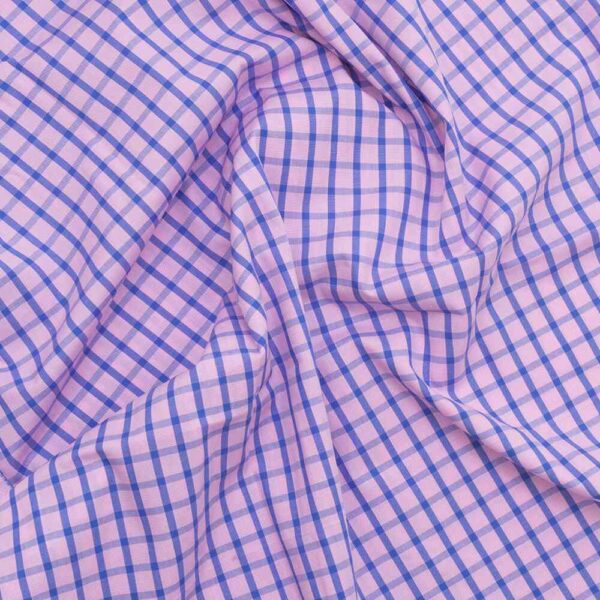 Arvind mills light pink blue check 100% pure cotton - Image 3