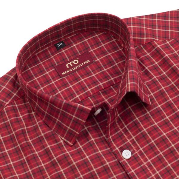 Arvind mills maroon sparita 100% pure cotton check shirt