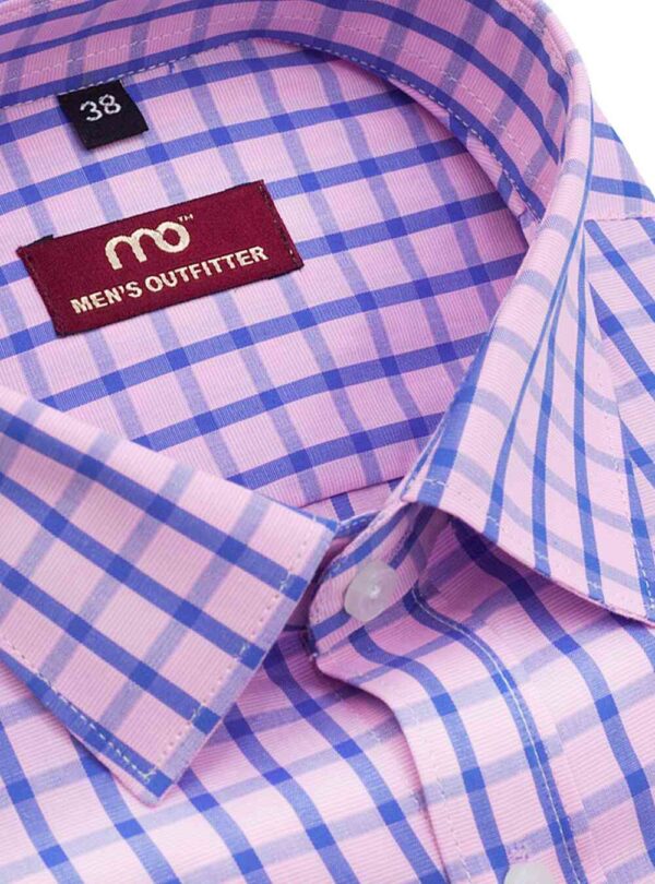 Arvind mills light pink blue check 100% pure cotton - Image 4