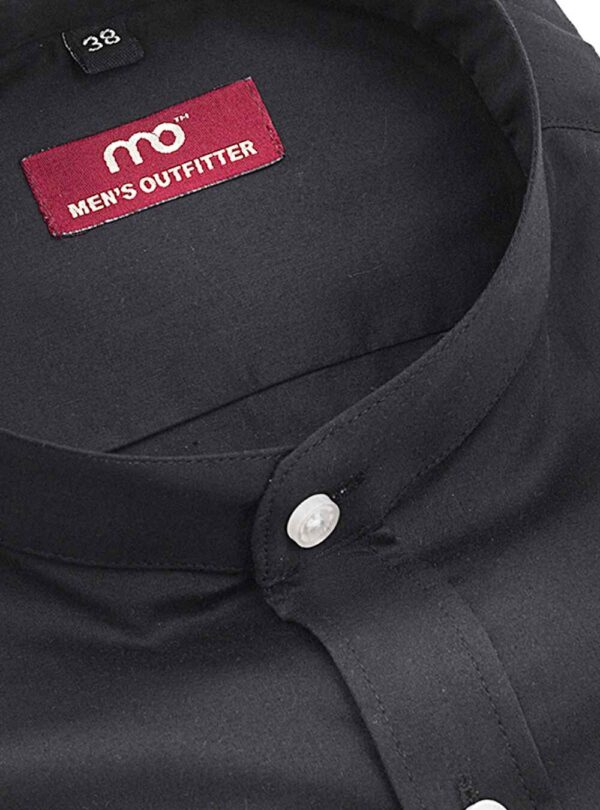 Arvind mills marble black Mandarian coller 100% pure cotton shirt - Image 3