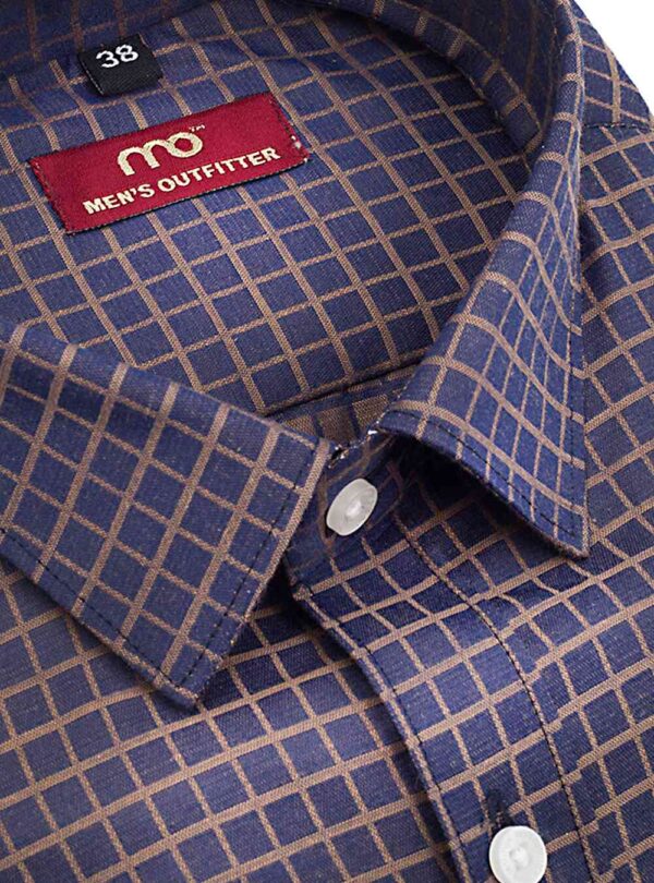 Arvind mills lisbon blue check  100% pure cotton shirt - Image 3